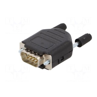 D-Sub | PIN: 9 | plug | male | soldering | for cable | white
