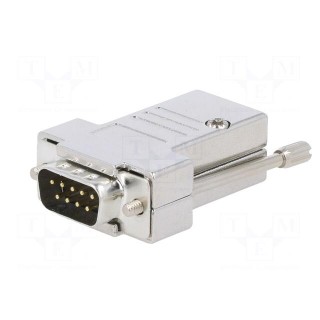 D-Sub | PIN: 9 | plug | male | soldering | for cable | white