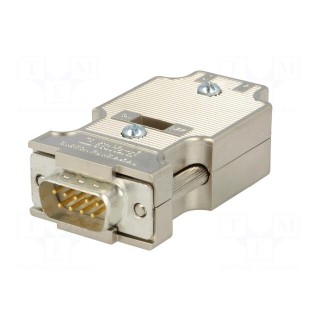 D-Sub | PIN: 9 | plug | male | straight | screw terminal | for cable | 50V
