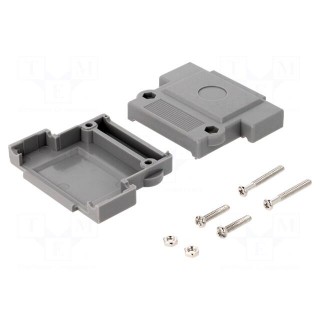 Enclosure: for D-Sub connectors | straight | Locking: screws