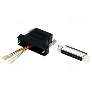 Transition: adapter | D-Sub 25pin female,RJ12 socket | black
