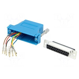 Transition: adapter | D-Sub 25pin female,RJ45 socket | blue