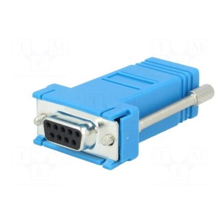 Transition: adapter | D-Sub 9pin female,RJ45 socket | blue