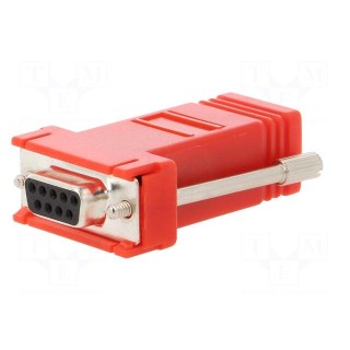 Transition: adapter | RJ45 socket,D-Sub 9pin female | red