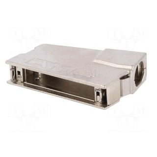 Plug case | PIN: 50 | shielded | Locking: latch | Mat: steel | angled