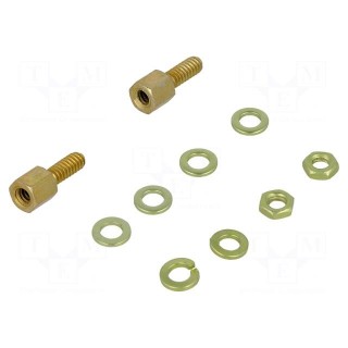 Set of screws for D-Sub | Thread len: 7.93mm | Thread: UNC 4-40