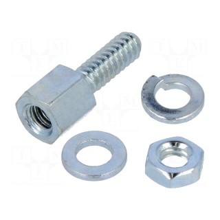 Set of screws for D-Sub | Thread len: 7.9mm | Thread: UNC4-40