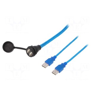 Adapter cable | USB A socket x2,USB A plug x2 | 1310 | USB 2.0