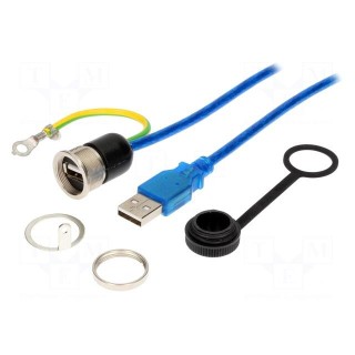 Adapter cable | USB 2.0,with earthing,with cap | 2m | IP54 | 1310