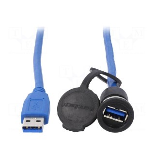 Adapter cable | USB 3.0,with cap | USB A socket,USB A plug | 3m