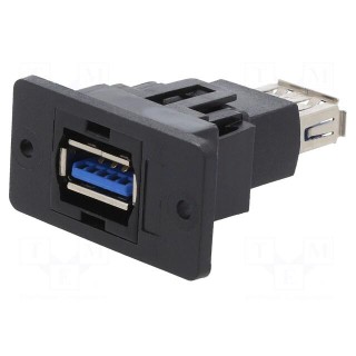 Adapter | USB A socket,both sides | SLIM | USB 3.0 | gold-plated