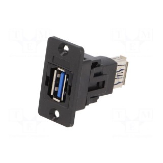 Adapter | USB A socket,both sides | SLIM | USB 3.0 | gold-plated