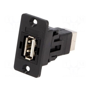 Adapter | USB A socket,USB B socket | SLIM | USB 2.0 | gold-plated