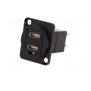 Adapter | USB C socket-front,USB C plug-back | FT | double | metal