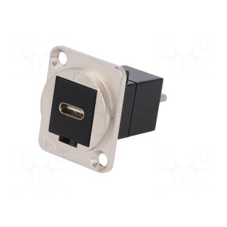Adapter | USB C socket-front,USB C plug-back | FT | USB-C | metal
