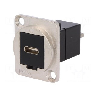 Adapter | USB C socket-front,USB C plug-back | FT | USB-C | metal