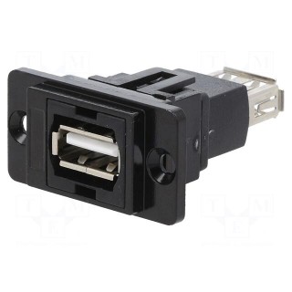 Coupler | USB A socket,both sides | DUALSLIM | USB 2.0 | gold-plated