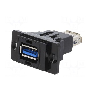 Coupler | USB A socket,both sides | DUALSLIM | USB 3.0 | gold-plated