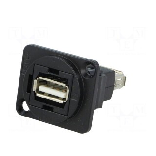 Coupler | USB A socket,both sides | FT | USB 2.0 | metal | 19x24mm