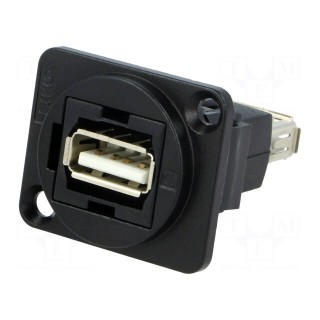 Coupler | USB A socket,both sides | FT | USB 2.0 | metal | 19x24mm