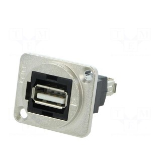 Coupler | USB A socket,both sides | FT | USB 2.0 | metal | 19x24mm