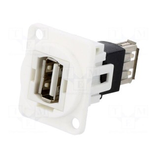 Coupler | USB A socket,both sides | FT | USB 2.0 | plastic | 19x24mm