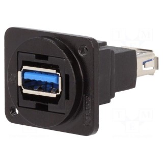 Coupler | USB A socket,both sides | FT | USB 3.0 | metal | 19x24mm