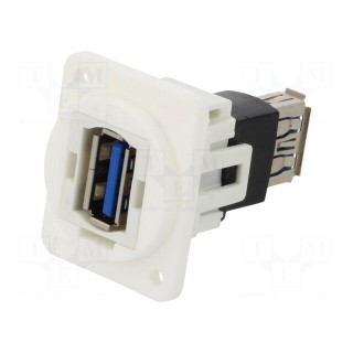 Coupler | USB A socket,both sides | FT | USB 3.0 | plastic | 19x24mm