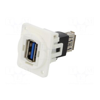 Coupler | USB A socket,both sides | FT | USB 3.0 | plastic | 19x24mm