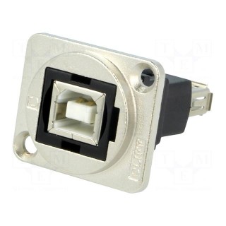 Coupler | USB A socket,USB B socket | FT | USB 2.0 | metal | 19x24mm