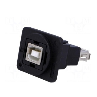 Coupler | USB A socket,USB B socket | FT | USB 2.0 | plastic | 19x24mm