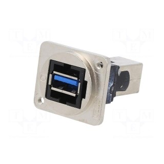 Coupler | USB A socket,USB B socket | FT | USB 3.0 | metal | 19x24mm