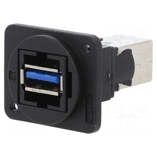 Coupler | USB A socket,USB B socket | FT | USB 3.0 | plastic | 19x24mm