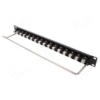 Patch panel | USB A | screw | RACK | M3 | Height: 1U | Number of ports: 16