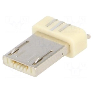Plug | USB A micro | for molding | soldering | PIN: 5 | USB 2.0 | 0.65mm