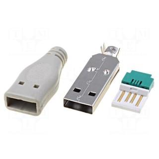 Plug | USB A | for cable | IDC | with protection