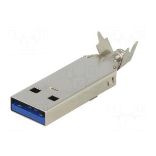 Plug | USB A | for cable | soldering | straight | USB 3.0 | 1A | 30V