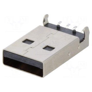 Plug | USB A | on PCBs | SMT | PIN: 4 | horizontal | USB 2.0 | gold-plated