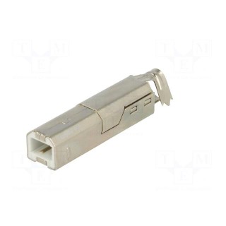 Plug | USB B | for cable | soldering | PIN: 4 | straight | USB 2.0 | 1A | 30V