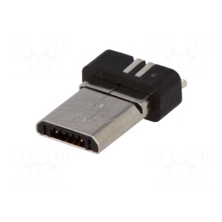 Plug | USB B micro | for molding | soldering | PIN: 5 | USB 2.0 | 0.65mm