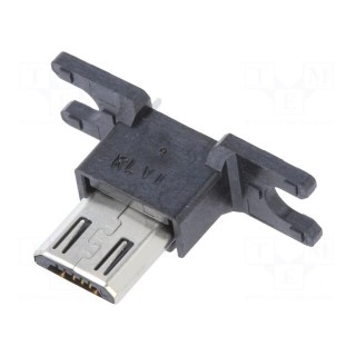 Plug | USB B micro | ZX | flange (2 holes),on PCBs | SMT,THT | PIN: 5