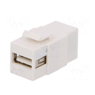 Socket | adapter | female x2 | USB A socket,USB B socket | straight