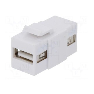 Socket | coupler | female x2 | USB A socket x2 | straight | Keystone