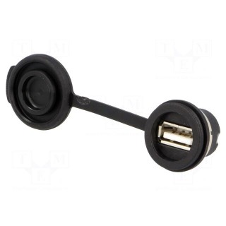 Socket | USB A | 1310 | for panel mounting,rear side nut | soldering