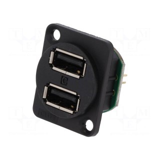 Socket | USB A | for panel mounting,countersunk screw hole,screw