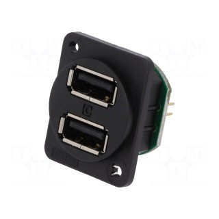 Socket | USB A | for panel mounting,plain screw hole,screw