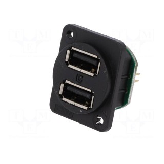 Socket | USB A | for panel mounting,plain screw hole,screw