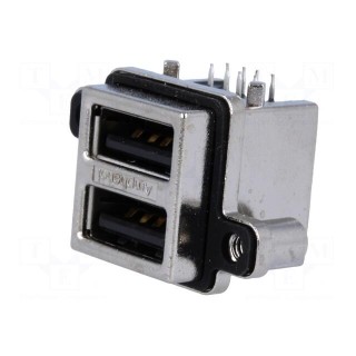 Socket | USB A | MUSB | on PCBs,for panel mounting,screw | THT | PIN: 8
