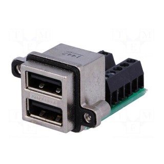 Socket | USB A | MUSB | for panel mounting,screw | screw terminal