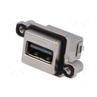 Socket | USB A | MUSB | for panel mounting,screw | THT | straight | IP68
